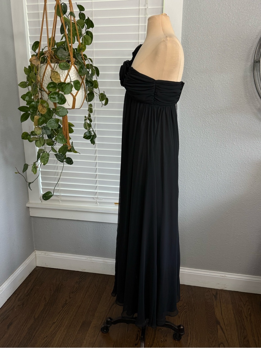 Vintage 3D Chiffon Flower One Shoulder Dress Size 4 - Picture 4 of 9